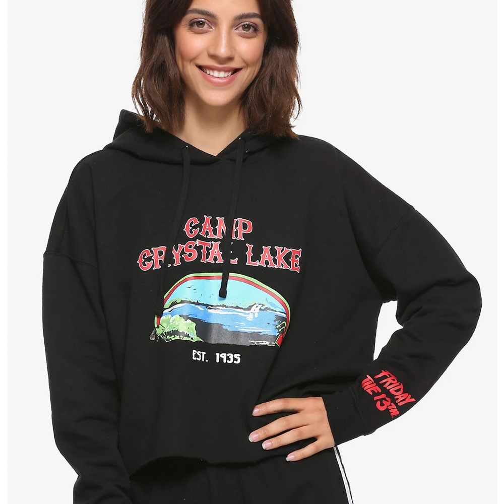 Friday The 13th Camp Crystal Lake Crop Hoodie